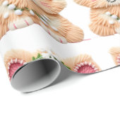 Faux Yarn Notch-Hook Christmas Cat – Cozy Holiday  Geschenkpapier (Rolleneckpunkt)