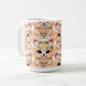 Faux Yarn Notch-Hook Christmas Cat – Cozy Holiday  Kaffeetasse (Vorderseite Links)