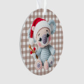 Faux Yarn Notch-Hook Koala Christmas Design Ornament (Vorderseite)