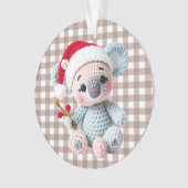Faux Yarn Notch-Hook Koala Christmas Design Ornament (Vorderseite)