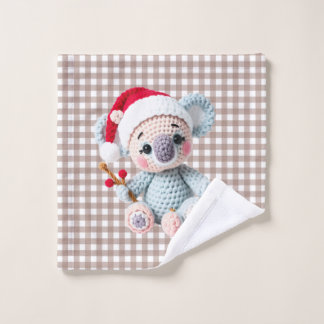 Faux Yarn Notch-Hook Koala Christmas Design Waschlappen