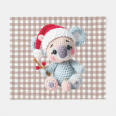 Faux-Yarn-Notch-Hook-Koala-Weihnachtsdesign Fleecedecke (Vorderseite (Horizontal))
