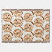 Faux yarn notch-hook Santa face Christmas Decke (Vorderseite)
