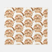Faux yarn notch-hook Santa face Christmas Fleecedecke (Vorderseite (Horizontal))