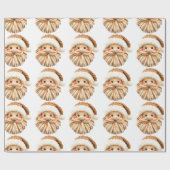Faux Yarn Notch-Hook Santa Face Christmas Wrapping Geschenkpapier (Flach)