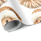 Faux Yarn Notch-Hook Santa Face Christmas Wrapping Geschenkpapier (Rolleneckpunkt)