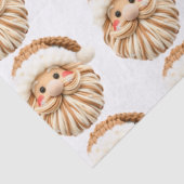 Faux Yarn Notch-Hook Santa Face Christmas Wrapping Seidenpapier (Detail)