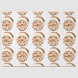 Faux Yarn Notch-Hook Santa Face Christmas Wrapping Seidenpapier