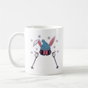 Faux-Yarn-Ski-Hase Winter Humor Kaffeetasse
