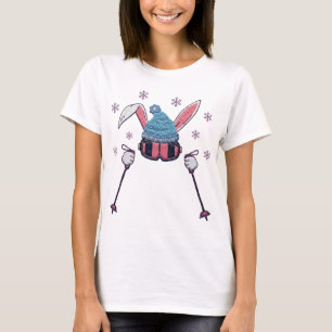 Faux-Yarn-Ski-Hase Winter Humor T-Shirt
