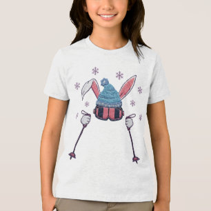 Faux-Yarn-Ski-Hase Winter Humor Tri-Blend Shirt