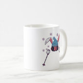 Faux yarn skiing rabbit winter humor kaffeetasse (VorderseiteRechts)