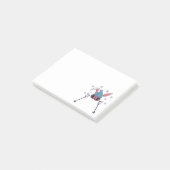 Faux yarn skiing rabbit winter humor post-it klebezettel (angewinkelt)