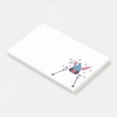 Faux yarn skiing rabbit winter humor post-it klebezettel (angewinkelt)