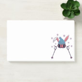 Faux yarn skiing rabbit winter humor post-it klebezettel (Büro)