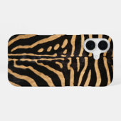 Faux Zebra Skin iPhone 16 Hülle (Rückseite (Horizontal))
