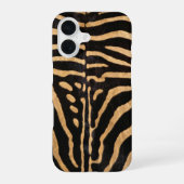 Faux Zebra Skin iPhone 16 Hülle (Rückseite)