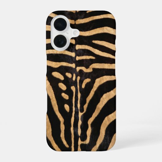 Faux Zebra Skin iPhone 16 Hülle (Rückseite)