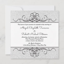 FauxGlitter Formal Vintage Blüh-Hochzeit Einladung