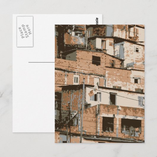 Favela Postkarte (Vorne/Hinten)
