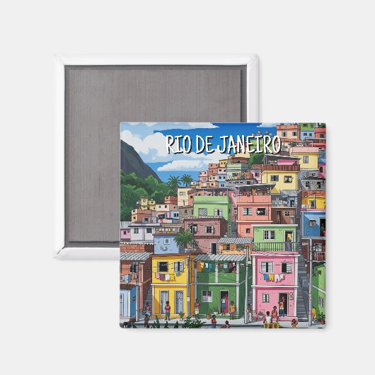 Favelas in Rio de Janeiro Magnet (Vorderseite/Rückseite)