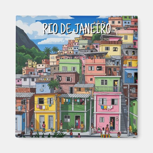 Favelas in Rio de Janeiro Magnet (Vorne)