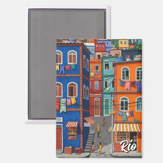 Favelas in Rio de Janeiro Magnet (Vorderseite/Rückseite)
