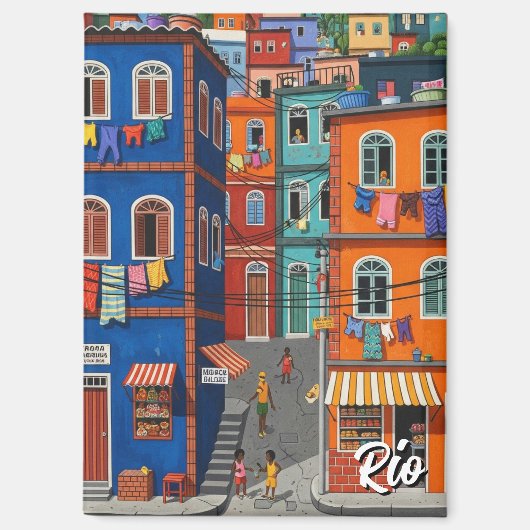 Favelas in Rio de Janeiro Magnet (Vorderseite)