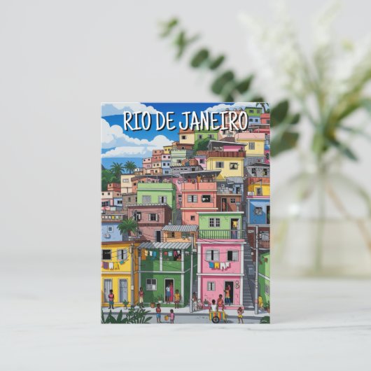 Favelas in Rio de Janeiro Postkarte (Stehend Vorderseite)