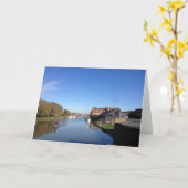 Faversham Creek, England, mit Paddle Boarder Karte (Gelbe Blume)