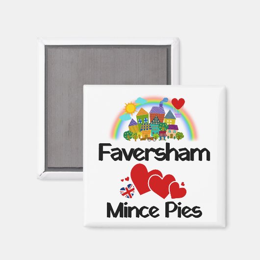 Faversham, Kent UK Lieben Mince Pies Magnet (Vorderseite/Rückseite)