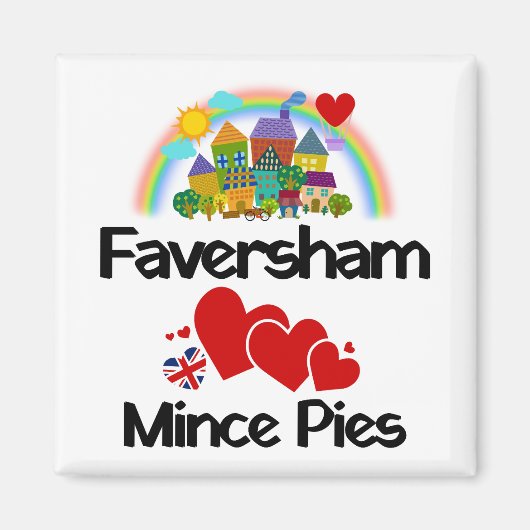Faversham, Kent UK Lieben Mince Pies Magnet (Vorne)