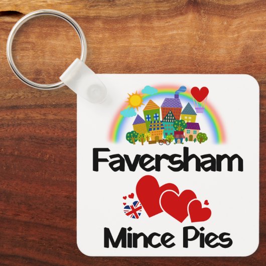 Faversham, Kent UK Lieben Mince Pies Schlüsselanhänger (Vorderseite)