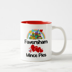 Faversham, Kent UK Lieben Mince Pies Zweifarbige Tasse