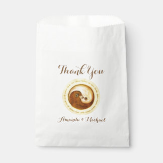 FAVOR BAGS gold YinYang Dove Harmomy Geschenktütchen
