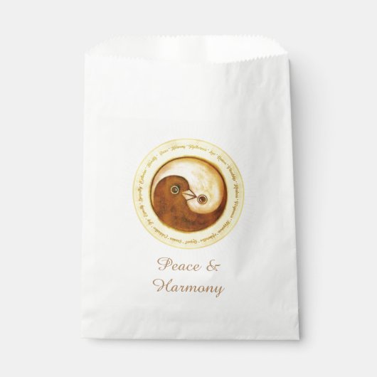 FAVOR BAGS gold YinYang Dove Harmomy Geschenktütchen (Vorderseite)