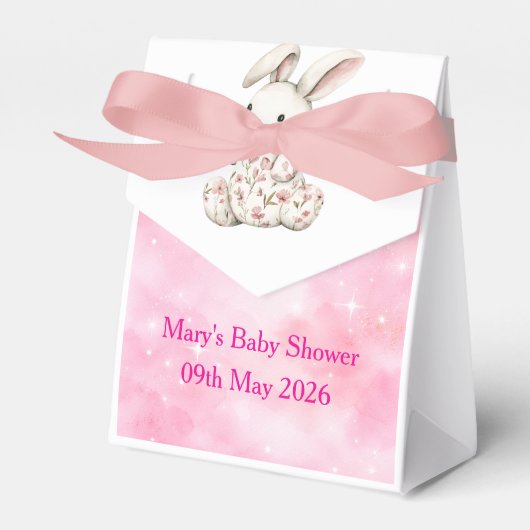 Favor Box-Editable Pink Chinoiserie Favor Box Geschenkschachtel (Vorderseite)