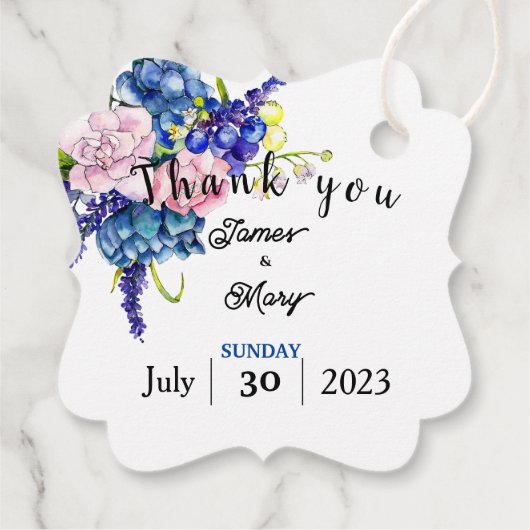 Favor Box Geschenkanhänger (Rückseite)