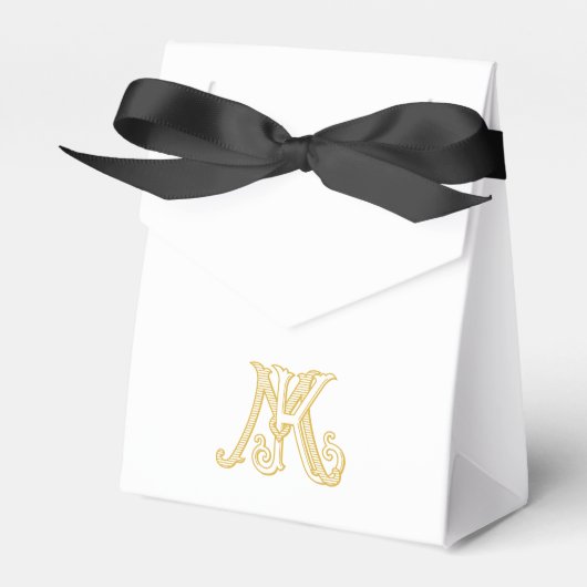 Favor Box KM Monogramm oder MK Monogramm Geschenkschachtel (Vorderseite)