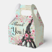 Favor Box Paris Eiffel Tower Aqua Blue Geschenkschachtel (Rückseite)