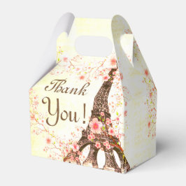 Favor Box Paris Eiffel Tower Kirsche Blüten Geschenkschachtel