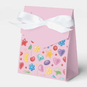 „Favor Box – Rosa Candy & Stern Muster Geschenkbox Geschenkschachtel
