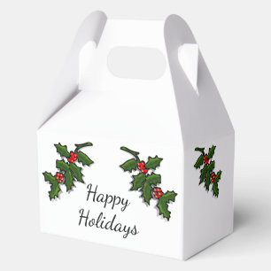 Favor Box - Stechpalmenzweige Geschenkschachtel