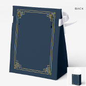 Favor Boxes Chic Navy Gold Art Deco 80th Birthday Geschenkschachtel