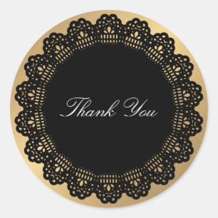 Favor Godlen Black Mandala Lace Vielen Dank Runder Aufkleber