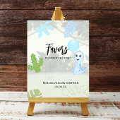 Favor Party Sign Niedlich Blue Dinosaurier Balloon Poster