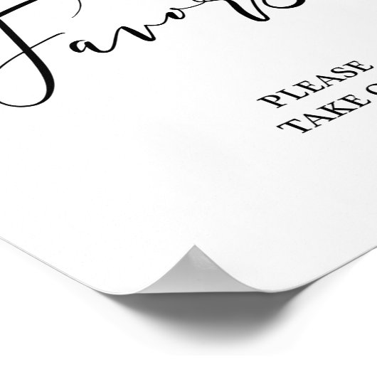 Favor Sign Olive Leaf Grüne Hochzeit Poster (Ecke)