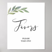 Favor Sign Olive Leaf Grüne Hochzeit Poster (Vorne)