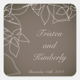 Favor Stickers Herbst Blumen Herbst grau Gunmetal