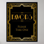 Favor Table Wedding Sign | Gatsby Art Deco Poster (Vorne)